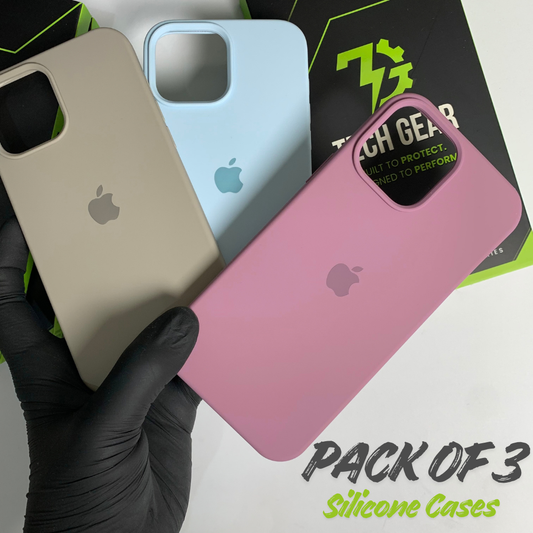 iPhone 6s to 16ProMax Pack of 3 Silicone Covers