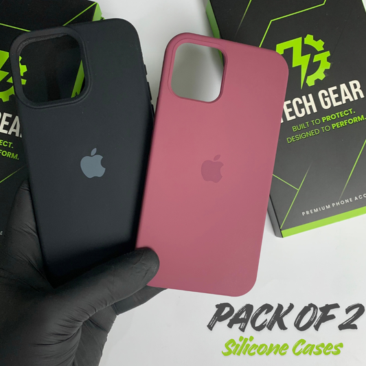 iPhone 6s to 16ProMax Pack of 2 Silicone Covers
