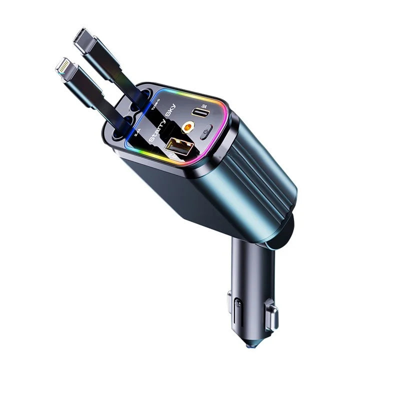 4 in 1 Retractable Car Phone Charger