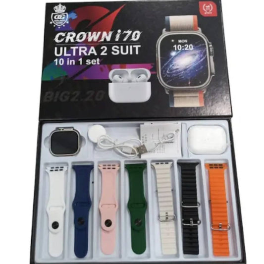 Crown I70 Ultra 2 Smart Watch With Earbuds